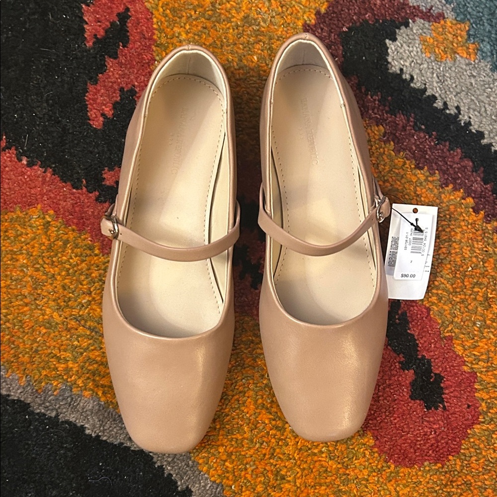 Elegant Beige Mary Jane Flats